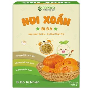 Nui xoắn ăn dặm bí đỏ Anpaso 100g